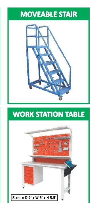 Moveable stair and work station table